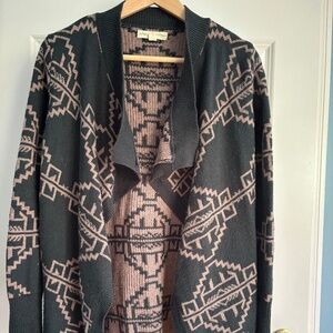 Urban Outfitters green/tan open cardigan sweater